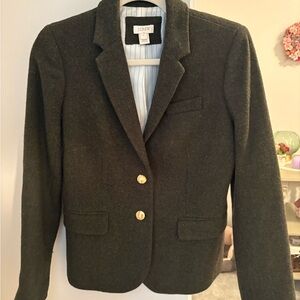 J. Crew Olive Blazer with Gold Accents